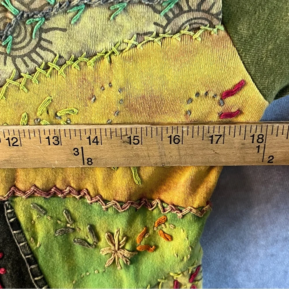 Yak n Yeti Zip Up Hoodie Womens Size Small Hippie Boho Embroidered MultiColored - Picture 8 of 10